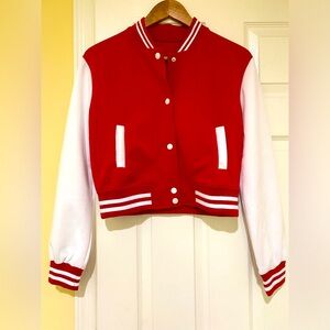 Fitted Crop Bomber Jacket NWOT Size M